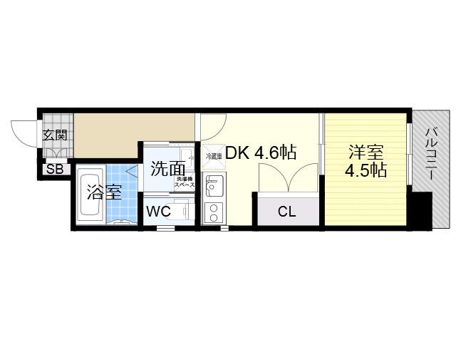 NEXT STAGE関目(1DK/4階)の間取り写真