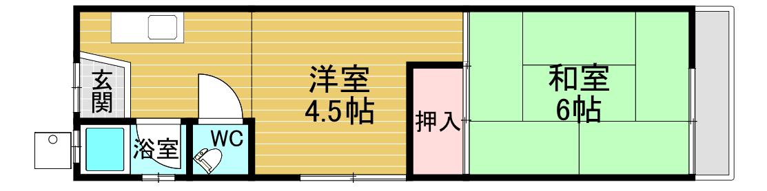平野文化(2K/1階)の間取り写真