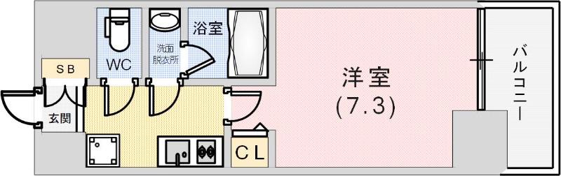 セオリー神戸クレール(1K/9階)の間取り写真