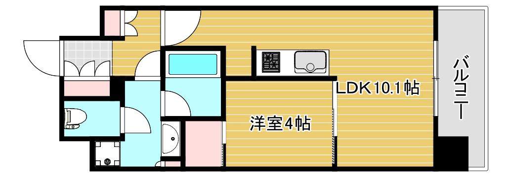 ザ・パークハビオ都島フロント(1LDK/6階)の間取り写真