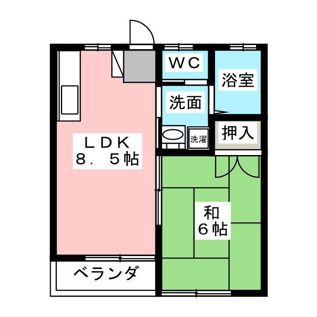 ＪＲ東海道本線 磐田駅 徒歩13分 2階建 築21年(1LDK/1階)の間取り写真