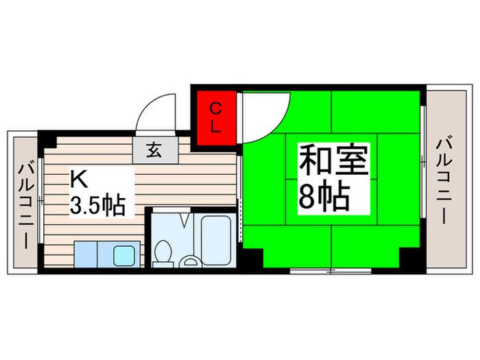 サヤカコーポ(1K/2階)の間取り写真