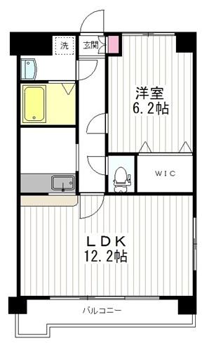 パルメゾン北仙台(1LDK/6階)の間取り写真