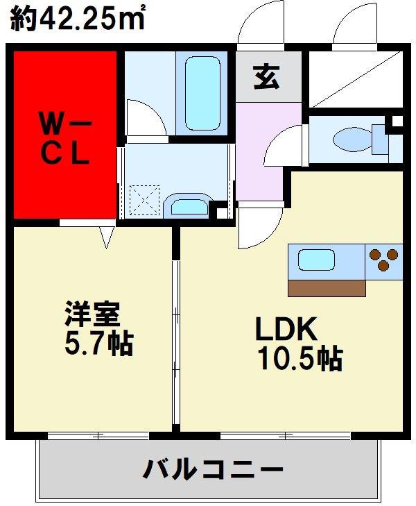 サンシャインタワー陣原(1LDK/8階)の間取り写真