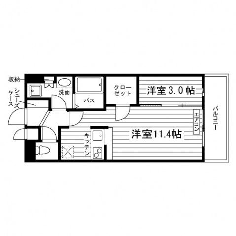 アローラ(1LDK/1階)の間取り写真