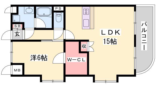 ヴェルドミールII(1LDK/1階)の間取り写真