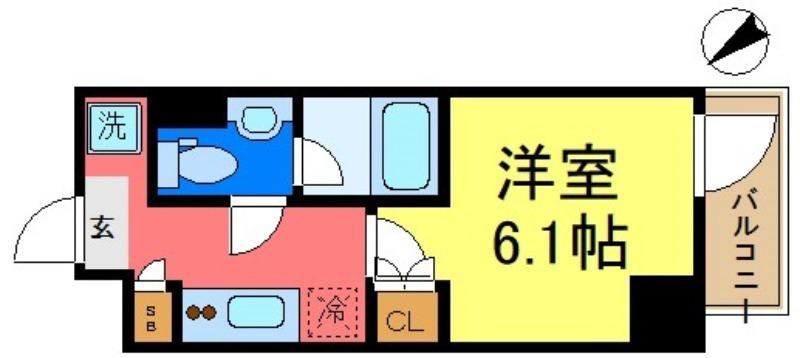 メインステージ新小岩(1K/4階)の間取り写真
