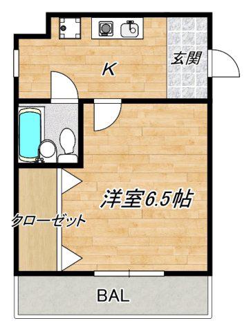 カーサ・イイノ(1K/2階)の間取り写真