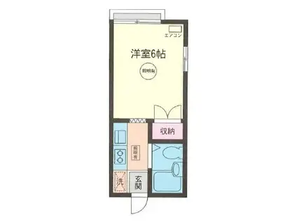 コーポカワイ(1K/1階)の間取り写真