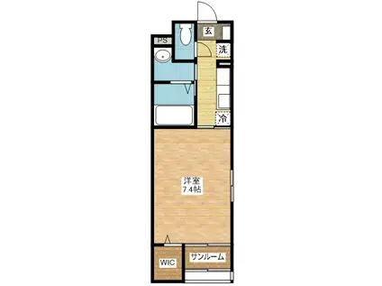 ラルジュ イズミ(1K/1階)の間取り写真