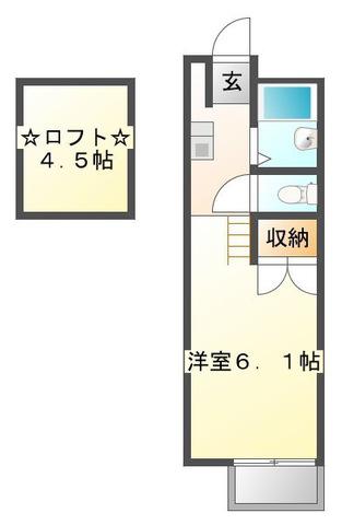 SKR琴平(1K/2階)の間取り写真