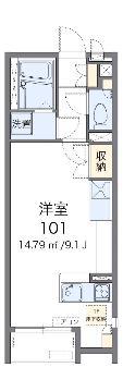 ＪＲ関西本線 八尾駅 徒歩8分 2階建 築11年(1K/1階)の間取り写真