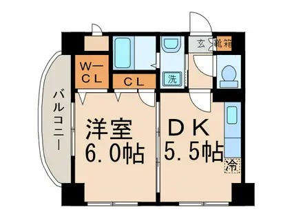 ファインハイム(1DK/2階)の間取り写真