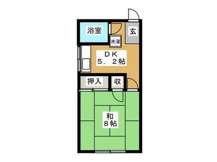 パンションひやま(1DK/3階)の間取り写真