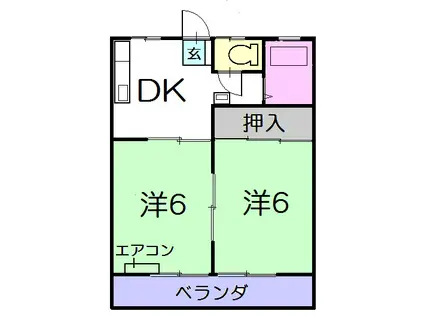 コーポFURUKAWA(2DK/2階)の間取り写真