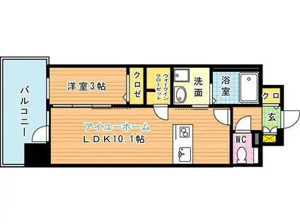 LEGEND KUROSAKI(1LDK/2階)の間取り写真