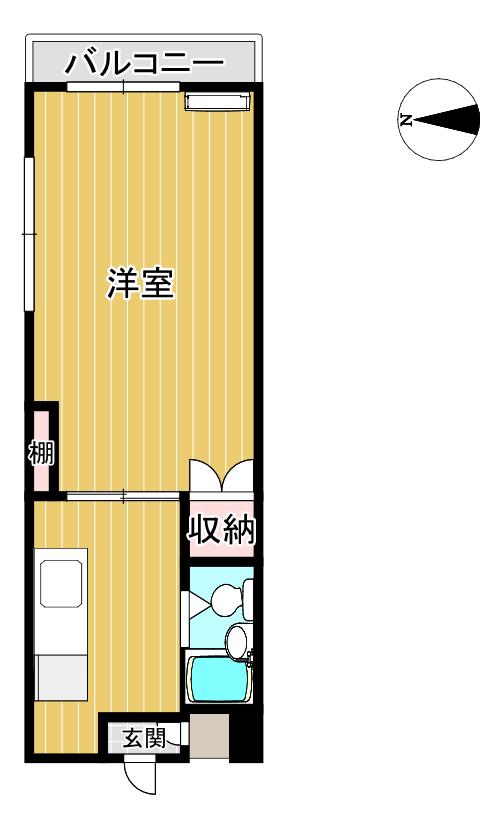 グランアーク青江(1K/4階)の間取り写真