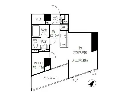 セルフィスタ渋谷(ワンルーム/2階)の間取り写真