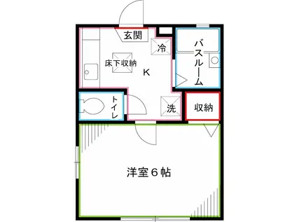 アイリスハウス(1K/1階)の間取り写真