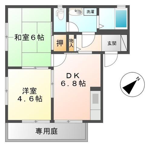 サリーゼ名田(2DK/1階)の間取り写真