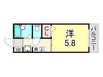 セフィラ仁川(1K/1階)の間取り写真