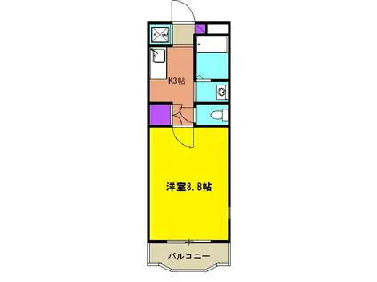 サンサーラ古庄(1K/1階)の間取り写真