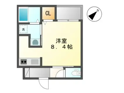 アールスマート コボ新栄R-SMART COVO新栄(ワンルーム/1階)の間取り写真