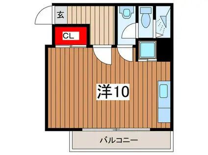 オアシス吉敷(ワンルーム/1階)の間取り写真