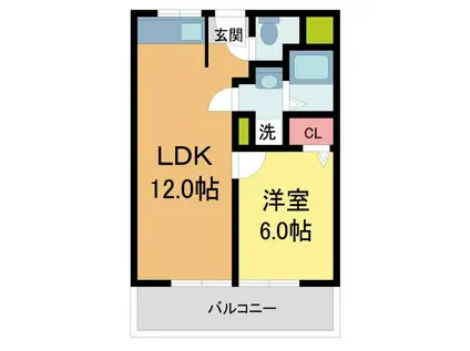 岩伸宝塚ファミールA棟(1LDK/3階)の間取り写真