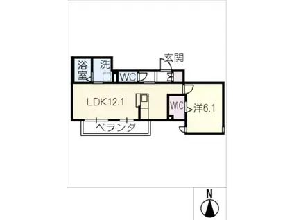 AJ.HIGASHIYAMA(1LDK/2階)の間取り写真