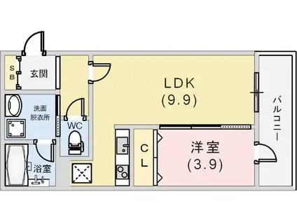 フロレスタ(1LDK/1階)の間取り写真