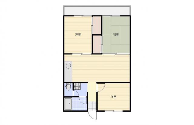 詰田川ハイツ(3LDK/5階)の間取り写真