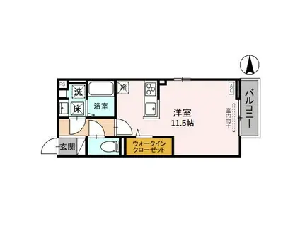 ジョア・コート(ワンルーム/1階)の間取り写真