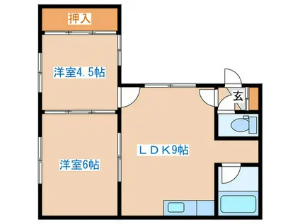 アベルティひばりA(2LDK/1階)の間取り写真