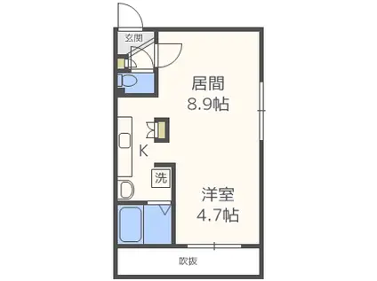 ヴィバーチェ琴似(1LDK/3階)の間取り写真