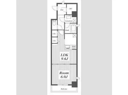 セイル淀屋橋(1LDK/8階)の間取り写真