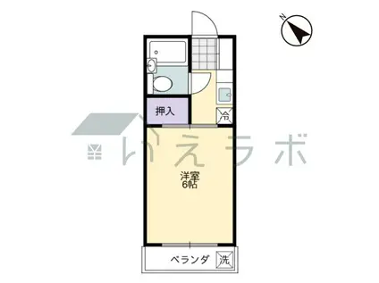 ハイツ藤(ワンルーム/2階)の間取り写真