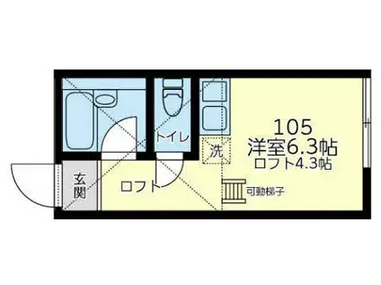 ユナイト戸手ハロルド・クレイトン(ワンルーム/1階)の間取り写真