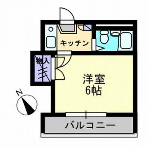 メゾングリーン(1K/2階)の間取り写真
