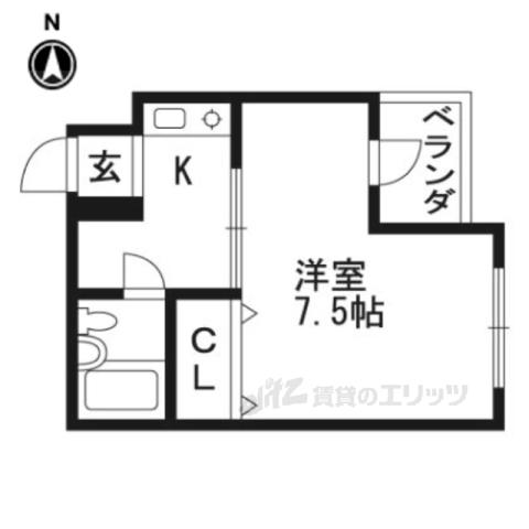 リュミエールなかにし(ワンルーム/3階)の間取り写真