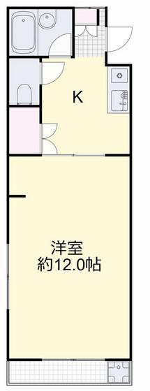サンシャイン岡(1K/2階)の間取り写真