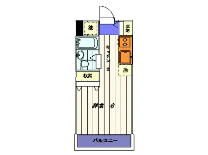 プリモタウン(1K/3階)の間取り写真