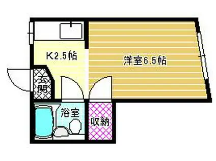 ハイツまほろば(ワンルーム/3階)の間取り写真