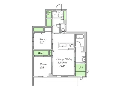 シャーメゾン ケー(2SLDK/1階)の間取り写真