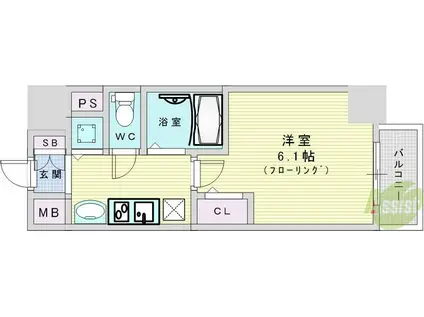 プレサンス梅田北デイズ(ワンルーム/5階)の間取り写真