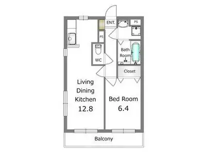 ソル・レヴァンテII(1LDK/2階)の間取り写真