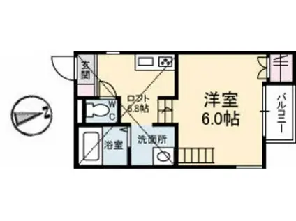 ALPHA・THE・TERRACE 駅南通(ワンルーム/2階)の間取り写真