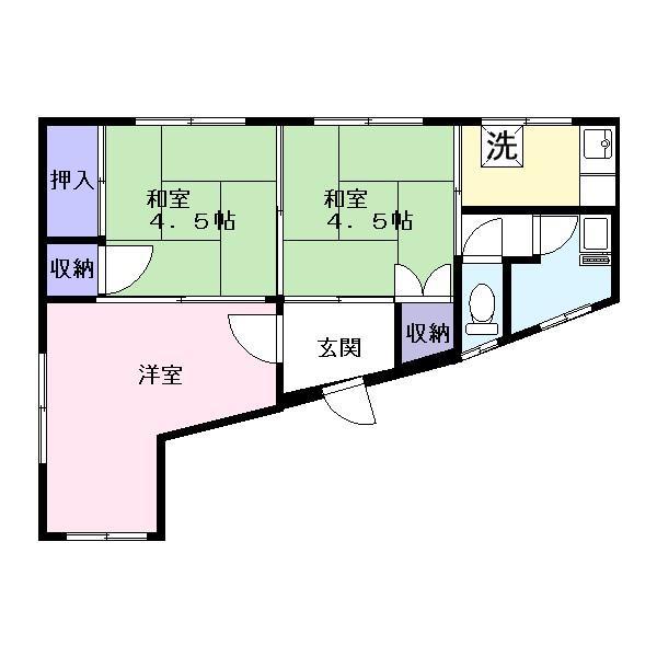 黒岩ビル(3K/3階)の間取り写真