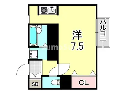 プランドール湊川(1K/1階)の間取り写真