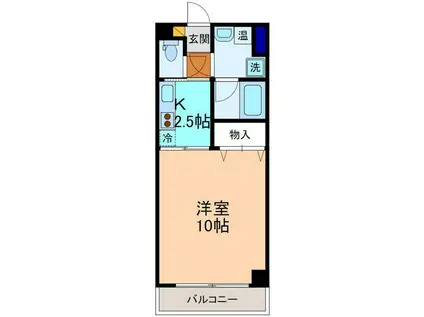 ラモークII(1K/2階)の間取り写真